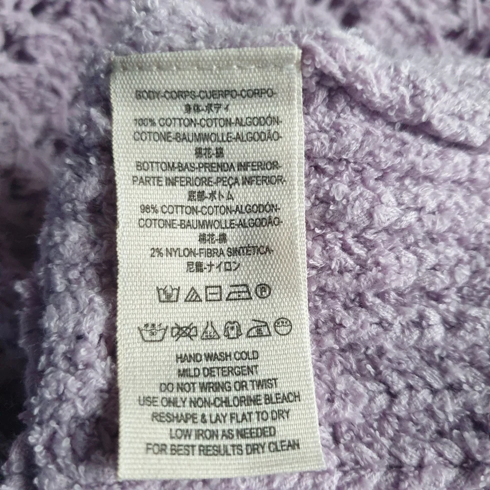 Free People Best Of You Open Weave Knit V-Neck Sweater in Light Purple Moo Sz XS - Picture 13 of 15